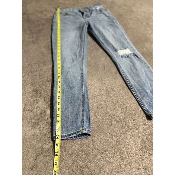 Wild Fable Womens Jeans 00 Light Blue Wash Mom Distressed Stretch (F4) - Picture 3 of 8